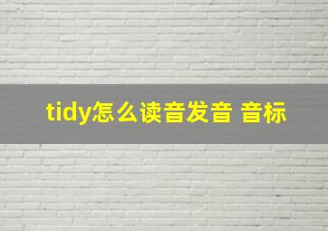 tidy怎么读音发音 音标